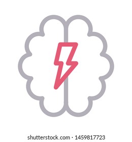 brain power colour line vector icon