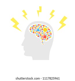 Brain power concept. Vector illustration.