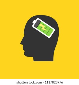 Brain power concept. Vector illustration.