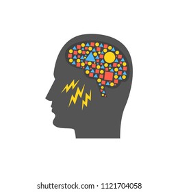 Brain power concept. Vector illustration.
