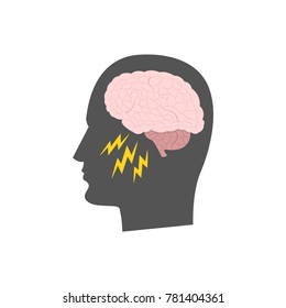 Brain power concept. Vector illustration.