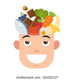 Brain Power Food,vector Illustration