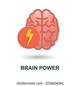 Brain Power icon. 3d illustration from human productivity collection. Creative Brain Power 3d icon for web design, templates, infographics and more