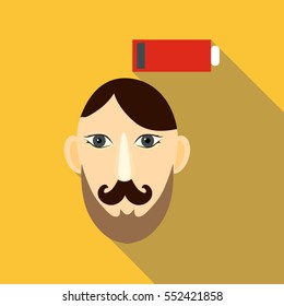 Brain power icon. Flat illustration of brain power vector icon for web