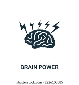Icono de Potencia cerebral. Icono monocromo simple de productividad humana para plantillas, diseño web e infografías
