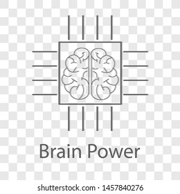 Brain power icon on transparency background. Flat style vector illustration.