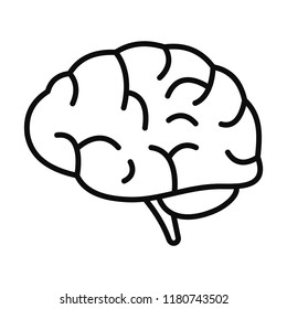 Brain power icon. Outline brain power vector icon for web design isolated on white background
