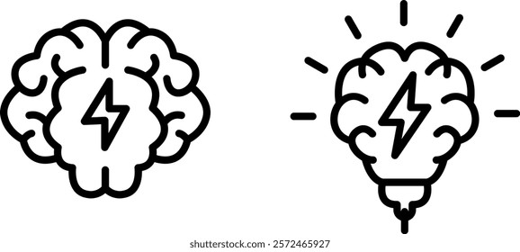 "Brain Power Icon Representing Mental Strength, Cognitive Ability, and Intellectual Energy"