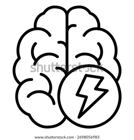 Brain power icon for strong and intelligent thinking ability