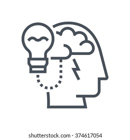 Brain power icon suitable for info graphics, websites and print media and  interfaces. Line vector icon.