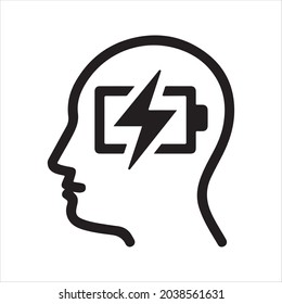 Brain power icon. Vector and glyph