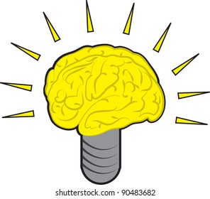 Brain power light bulb illustration