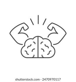 Brain power line outline icon