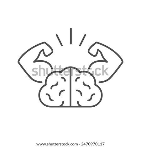 Brain power line outline icon