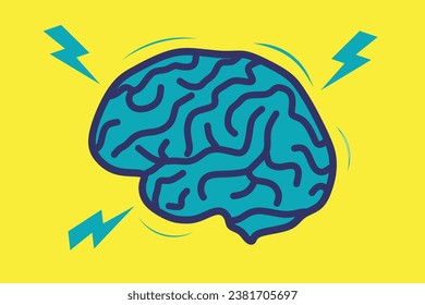 Concepto de lluvia de ideas eléctrica de complemento de alimentación de cerebro