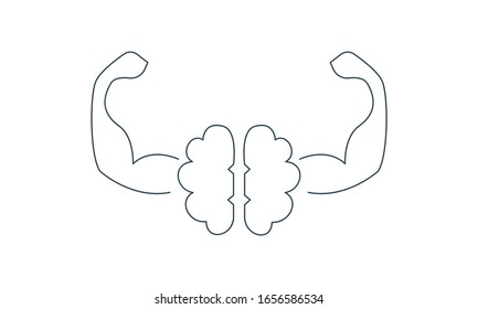 Interruptor de encendido del cerebro. Concepto de mente fuerte. Icono de vector plano.