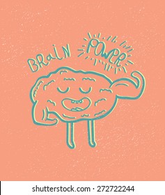Brain power t-shirt illustration