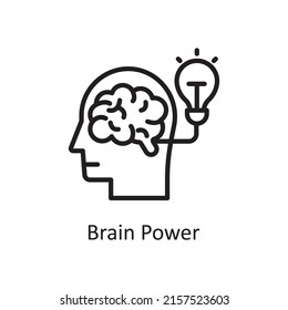 Brain Power vector outline Icon Design illustration. Human Mentality Symbol on White background EPS 10 File