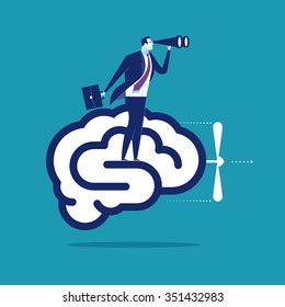 Brain Powered. Business illustration