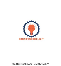 Brain powered light logo design