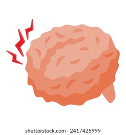 Brain problem icon isometric vector. Injury patient. Child febrile muscle