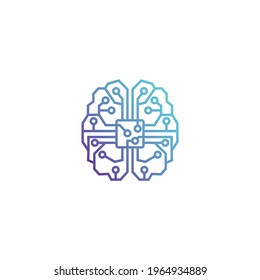 Brain Procesor tectnology desain vector