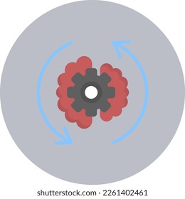 Brain Process Flat Vector Icon Design