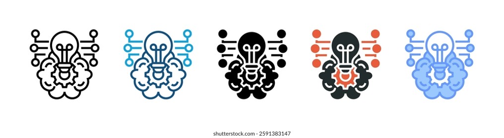 Brain Process Icon Element For Design