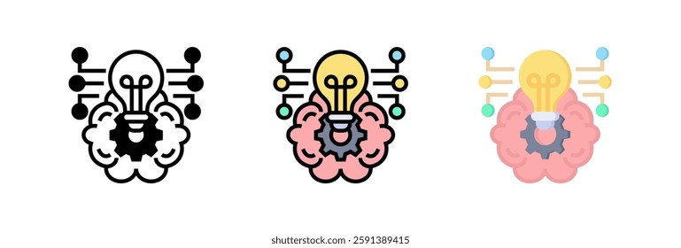 Brain Process Icon Element For Design