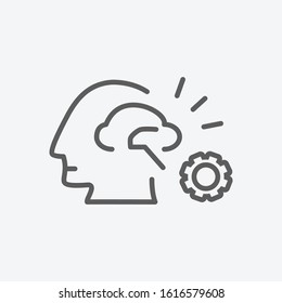 Brain process icon line symbol. Isolated vector illustration of icon sign concept for your web site mobile app logo UI design.