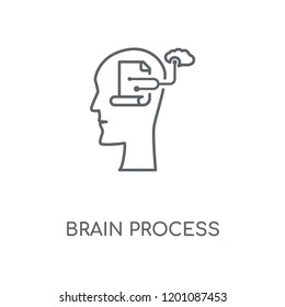 Brain process linear icon. Brain process concept stroke symbol design. Thin graphic elements vector illustration, outline pattern on a white background, eps 10.