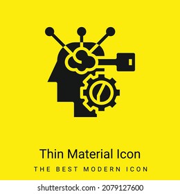 Brain Process minimal bright yellow material icon