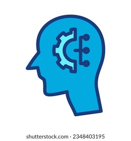 
Símbolo de proceso cerebral, icono de proceso cerebral, diseño de icono de gestión mental, logotipo, aislamiento en fondo blanco
