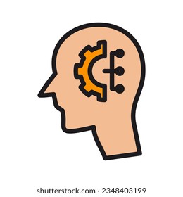 
Brain Process Symbol, Brain Process icon,mind management icon design, logo, isolate on white background
