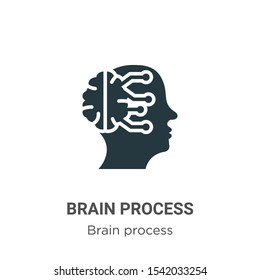 Brain process vector icon on white background. Flat vector brain process icon symbol sign from modern brain process collection for mobile concept and web apps design.
