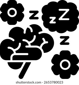 Brain Processing During Sleep Semi Solid minimalist Icon