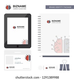 Brain processor  Business Logo, Tab App, Diary PVC Employee Card and USB Brand Stationary Package Design Vector Template