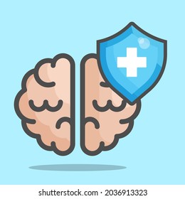 brain protection vector illustration falt design