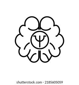 brain with psychology symbol, psychology  icon vector