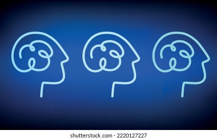 brain psychology vector icon logo