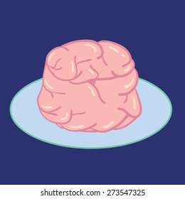 Brain pudding concept free hand drawing vector.