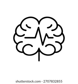 Icono de la línea del Vector del pulso en un fondo blanco Icono de la línea del Vector en un fondo blanco