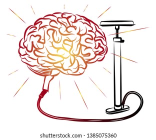 Brain and pump. Pump the brains. Motivator.