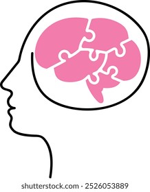 Brain Puzzle Concept Illustration for Mental Health and Mind Design