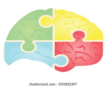 Brain puzzle idea concept. vector
