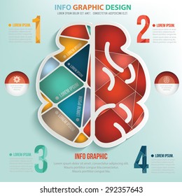 Brain puzzle info graphic design,clean vector