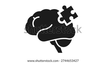 Brain with puzzle piece inserted neatly