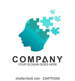 Modern Head Puzzle Logo Psychology Profile Stock Vector (Royalty Free ...