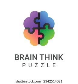 Diseño del logotipo de reflexión de rompecabezas