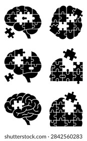 Brain puzzles representing human intellect
